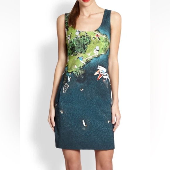 Akris Punto Blue Green Surfer Scenic Mod Art‎ Dress 6 - Picture 10 of 10